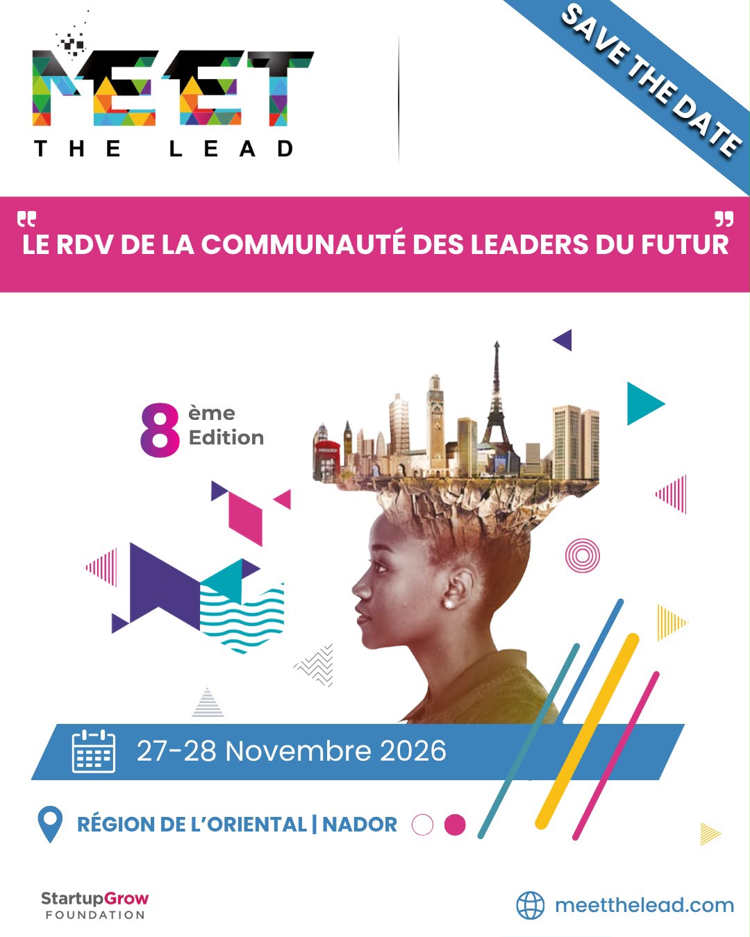 Affiche officielle Meet The Lead 2026 – 8ème édition, 27-28 novembre 2026, Nador